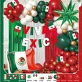 Mexican Independence Day party decoration set with flags and green star balloons - Mexico Independence Day Decor Balloon (MXGG-015) / 50 Pieces