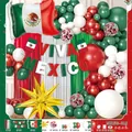 Festive Mexico National Day balloon arch kit with flag foil balloons for party decor - Mexico Independence Day Decor Balloon (MXGG-018) / 50 Pieces