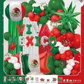 Mexico Independence Day balloon decoration set with green white red foil letters - Mexico Independence Day Decor Balloon (MXGG-027) / 50 Pieces