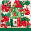 Mexican Independence Day balloon garland kit with Viva Mexico flag foil balloons - Mexico Independence Day Decor Balloon (MXGG-028) / 50 Pieces