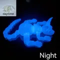 Figurine de squelette de chat Sphynx articulée imprimée en 3D lumineuse - 23CM / Bleu Lumineux
