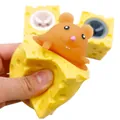 Lindo juguete para apretar de queso y ratón hecho de TPR suave para aliviar el estrés diario - Queso Ratón Grande