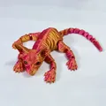 Figurine de chat Sphynx articulée imprimée en 3D avec dégradé soie rose et or. - 23CM / Rouge Laser