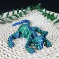 Figurine de chat Sphynx géante imprimée en 3D avec articulations mobiles en bleu-vert - 23CM / Vert laser