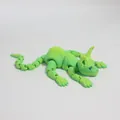 3D printed articulated Sphynx cat figure in neon green and yellow gradient finish - 23CM / Season Green