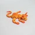 Articulated 3D printed Sphynx cat ornament with orange and yellow gradient finish - 23CM / Season Orange