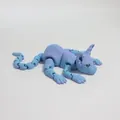 Articulated 3D printed Sphynx cat figure in a beautiful blue and purple gradient finish - 23CM / Season Blue