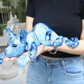 Giant blue 3D printed articulated Sphynx cat figure with movable joints for decoration - 50cm / Blue Silver