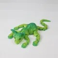 Articulated 3D printed hairless cat figure ornament in vibrant silk green finish - 23CM / Green Crystal
