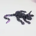 Detailed 3D printed articulated Sphynx cat figurine in black and purple gradient finish - 23CM / Black Purple