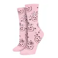 Rosa Halloween-Socken mit gruseligen Kürbissen und Süßigkeiten-Muster-Druck - Einheitsgröße / Rosa Kürbis