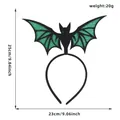 Halloween green glitter bat wing headband, size 25x23cm for costume parties. - One Size / Green Bat Headband