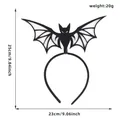 Halloween black bat wings headband party accessory with 25cm height and 23cm width dimensions - One Size / White Bat Headband