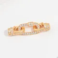 Close-up of gold-plated S925 silver rectangular chain clasp with glittering cubic zirconia. - Style C: Small Rectangular Clasp / Gold