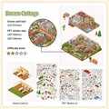 Dream Wilderness DIY 3D dollhouse scenery sticker set with 1 background card and 3 PET sheets - Dream Villa (Series 37)