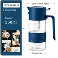 Pulverizador y dispensador de aceite de vidrio azul oscuro de 550 ml de doble uso cocina - 550ml Azul Mar Profundo