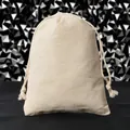 Eco-friendly natural cream cotton drawstring pouch for jewelry and gift packaging - 20x25cm / Off-White