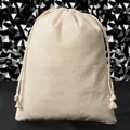 Pochette en coton naturel avec cordon pour emballage cadeau et herbes médicinales - 15x20cm / Blanc Naturel