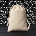 Sac en coton beige naturel avec cordon de serrage pour rangement et herbes médicinales - 10x15cm / Blanc Naturel
