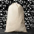 Natural beige cotton drawstring bag muslin pouch for herbs or premium gift packaging - 20x35cm / Off-White