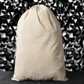 Grand sac en coton naturel avec cordon de serrage pour le rangement et l'emballage - 40x60cm / Blanc Naturel