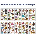 Set mit 10 wasserfesten temporären Piraten-Tattoos für Kinder. - Piraten LB-Serie / 6.8x12cm