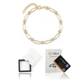 925 silver moissanite paperclip necklace in gold with GRA certificate and gift box - 24cm (19+5cm) / Bracelet / With GRA Certificate and Drawer Box / Gold