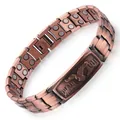 Bracelet de magnétothérapie pour hommes fini cuivre avec aimants double rangée et aigle - Bracelet 22