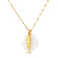 Elegante collana in acciaio placcato oro 18K con ciondolo a conchiglia e pesce - Stile Pesce e Conchiglia (XL016-1) / 8.5