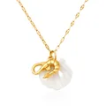 Collana con pendente a forma di gamberetto e conchiglia placcata in oro 18 carati - Stile Gamberetto e Conchiglia (XL016-2) / 8.5