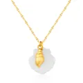 Elegante collana in acciaio inossidabile dorato con ciondoli a forma di conchiglia bianca - Stile Conchiglia e Conchiglia (XL016-8) / 8.5