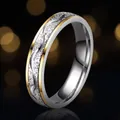 US 7 / Frosted Wave - Silver & Gold - 4mm