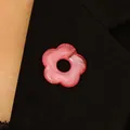 Elegant pink hollow flower brooch pin for glasses attached to a black suit lapel - 02 Pink K-571