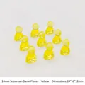 Set aus gelben, lichtdurchlässigen Acryl-Spielfiguren für Brettspiele, 24 mm hoch - 24*16*12mm Schneemann-Stück / Transparentes Gelb