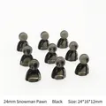 Professionelle 24mm schwarze Acryl-Schneemann-Spielfiguren für Tisch-Brettspiele - 24*16*12mm Schneemann-Stück / Transparentes Schwarz