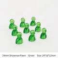 Grüne transparente Acryl-Spielfiguren in Schneemannform, Größe 24 mm für Hobby-Brettspiele - 24*16*12mm Schneemann-Stück / Transparentes Grün