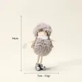 Graue Plüsch-Engelspuppe Weihnachtsanhänger mit Schneeflockendetail und silbernen Stiefeln - 2023G-2 Grau Schneeflocke Stil / Grau