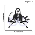 Spooky Halloween party glasses with ghost face mask scythe and bat decorations - Grim Reaper with Scythe Style