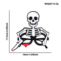 Spooky Halloween skeleton party glasses with bloody knife design 18x17.5cm size - Skull Dagger Style C