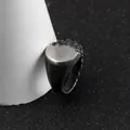 Bague homme en acier inoxydable vintage avec motif de pierre et une surface semi-lisse - US 7 / Surface Sablée Vintage