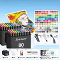 Touchmark 80-color dual-tip alcohol marker set with carry bag - 168 Colors Double Black Bag Set (Alcohol Based)