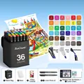 Touch Mark 36 Colors Professional Dual-Tip Marker Set for Art Artists & Students - 36 Colors for Students (With 7 Gifts)