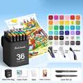 Touchmark 36-color dual-tip alcohol marker set with storage bag and art accessories - 36 Colors for Students (No Plastic Seal / 6 Gifts)