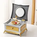 Vintage silver and gold rotating ballerina music box with drawer and mirror detail - Dressing Table - Gold Gray