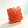 Natürliche orangefarbene Kurkuma Seidenprotein Ziegenmilch handgemachte quadratische Seife - Tomatenseife (Unverpackte Seife)