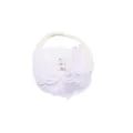 Bandeau blanc élégant pour bébé avec papillon en dentelle et perles sur base peluche - MB933 Nœud Papillon Perle Blanche