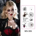 Halloween 3D spider and web temporary tattoo stickers for face and body makeup - Style WS-306