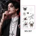 Waterproof 3D spider and spiderweb temporary tattoo sheet for Halloween costumes - Style WS-307
