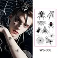 WS-308 3D spider and web waterproof temporary tattoos for Halloween horror makeup - Style WS-308