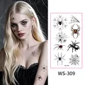 Tatouage temporaire Halloween 3D toile d'araignée étanche WS-309 visage - Style WS-309